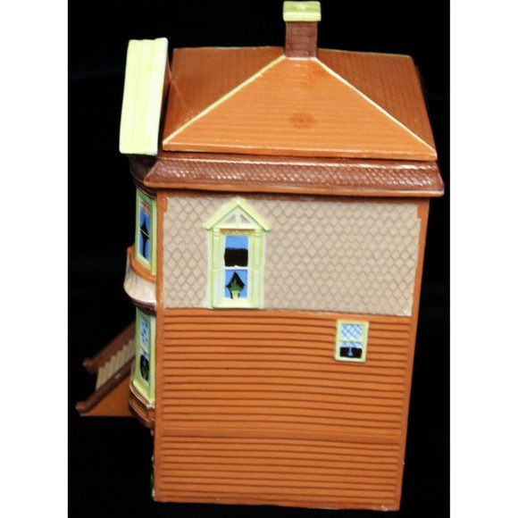 Vtg 1976 House Canister Hand Painted Kitchen Duncan Ceramics San Fran Victorian - Picture 4 of 9